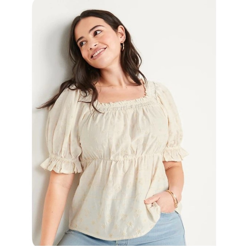 Old Navy Cream Puff Sleeve Blouse